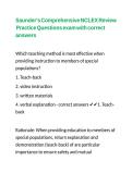 Saunder-s Comprehensive NCLEX Review Practice Questions exam with correct answers