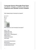 Computer Science Principles Final Exam Questions & Revised Correct Answers &vert; 2026&sol;2027