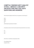 CompTIA CySA&plus; Module 4 Security Architecture & Tool Sets Questions & Answers &vert; 2026&sol;2027
