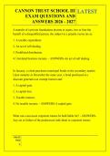 CANNON TRUST SCHOOL III &NewLine;EXAM QUESTIONS AND &NewLine;ANSWERS 2026 - 2027