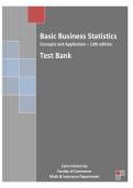 Test Bank Basic Business Statistics&colon; Concepts and Applications 13th Edition &vert; Questions & Answers 2026&sol;2027