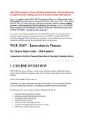 WGU D367 Innovation in Finance OA Master Study Guide &vert; FinTech&comma; Blockchain&comma; AI&comma; Digital Payments&comma; Lending&comma; InsurTech & Startup Funding &vert; 2026 Updated&period;