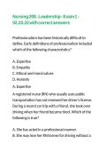 Nursing 208 - Leadership - Exam 1 - 02&period;23&period;22 with correct answers 