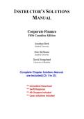 Corporate Finance 5th Canadian Edition Jonathan Berk Instructor Solutions Manual 2026&sol; 2027