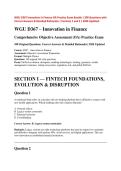 WGU D367 Innovation in Finance Bundled Assessments with complete solutions&period;