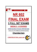 Chamberlain NR 602 Final Exam Primary Care of the Childbearing & Childrearing Family &lpar;2026&rpar; Actual Questions & Verified Answers &vert; 3 full exam sets &vert; Guarantee Pass
