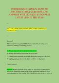 COSMETOLOGY CLINICAL EXAM 250 &NewLine;MULTIPLE-CHOICE QUESTIONS AND &NewLine;ANSWERS WITH DETAILED RATIONALES &NewLine;LATEST UPDATE THIS YEAR 