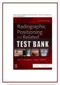 TEST BANK FOR Textbook of Radiographic Positioning and Related Anatomy 11th Edition by John Lampignano & Leslie E&period; Kendrick Chapter 1 - 20 ISBN&colon; 9780323936132