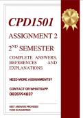 CPD1501 ASSIGNMENT 2 SEMESTER 2 2026 - COMPLETE ANSWERS