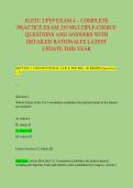 FLETC UPTP EXAM 4 &ndash; COMPLETE &NewLine;PRACTICE EXAM 250 MULTIPLE-CHOICE &NewLine;QUESTIONS AND ANSWERS WITH &NewLine;DETAILED RATIONALES LATEST &NewLine;UPDATE THIS YEAR