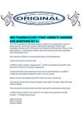 HESI PHARMACOLOGY STUDY CORRECTS ANSWERS AND QUESTIONS SET A&period;pd