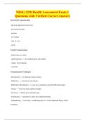 NRSG 2220 Health Assessment Exam 1&NewLine;Questions with Verified Correct Answers
