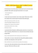 NRSG 2220 Questions with Verified Correct&NewLine;Answers
