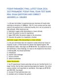 FISDAP PARAMEDIC FINAL LATEST EXAM 2026-2027&sol;PARAMEDIC FISDAP FINAL EXAM TEST BANK REAL EXAM QUESTIONS AND CORRECT ANSWERS&vert;A&plus; GRADED