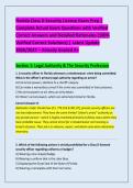 Florida Class D Security License Exam Prep &vert; &NewLine;Complete Actual Exam Questions with Verified &NewLine;Correct Answers and Detailed Rationales &lpar;100&percnt; &NewLine;Verified Correct Solutions&rpar; &vert; Latest Update &NewLine;2026&sol;2027 &ndash; Already Graded A&plus;