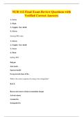 NUR 112 Final Exam Review Questions with&NewLine;Verified Correct Answers