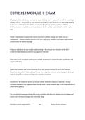 ESTH1010 MODULE 3 Exam Questions and Answers
