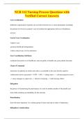 NUR 112 Nursing Process Questions with&NewLine;Verified Correct Answers