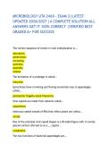 MICROBIOLOGY UTA 2460 - EXAM 2&vert;LATEST UPDATED 2026&sol;2027 &vert;A COMPLETE SOLUTION ALL ANSWERS GET IT 100&percnt; CORRECT &vert;VERIFIED BEST GRADED A&plus; FOR SUCCESS