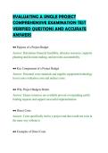 EVALUATING A SINGLE PROJECT&NewLine;CERTIFICATION EVALUATION COMPLETE&NewLine;QUESTIONS AND SOLUTIONS GRADED&NewLine;APLUS