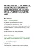 EVIDENCE BASED PRACTICE IN NURSING AND&NewLine;HEALTHCARE ACTUAL EXAM PAPER 2026&NewLine;COMPLETE QUESTIONS AND SOLUTIONS&NewLine;GRADED A PLUS RESEARCH APPLICATION&NewLine;GUIDE