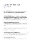Exam &num;1 - NUR 1060C Health Assessment Latest 2026&sol;2027 Questions and Verified Solutions