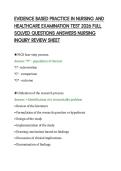 EVIDENCE BASED PRACTICE IN NURSING AND&NewLine;HEALTHCARE EXAMINATION TEST 2026 FULL&NewLine;SOLVED QUESTIONS ANSWERS NURSING&NewLine;INQUIRY REVIEW SHEET