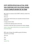 EVITP CERTIFICATION EXAM ACTUAL PAPER&NewLine;2026 QUESTIONS WITH SOLUTIONS GRADED&NewLine;A PLUS COMPLETE REVIEW SET 85 ITEMS