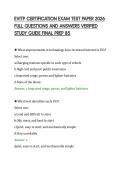 EVITP CERTIFICATION EXAM TEST PAPER 2026&NewLine;FULL QUESTIONS AND ANSWERS VERIFIED&NewLine;STUDY GUIDE FINAL PREP 85