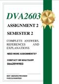 DVA2603 ASSIGNMENT 2 SEMESTER 2 2026 - COMPLETE ANSWERS