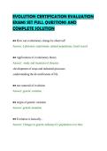 EVOLUTION CERTIFICATION EVALUATION&NewLine;EXAMS SET FULL QUESTIONS AND&NewLine;COMPLETE SOLUTION