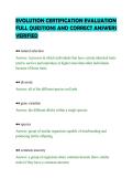 EVOLUTION CERTIFICATION EVALUATION&NewLine;FULL QUESTIONS AND CORRECT ANSWERS&NewLine;VERIFIED
