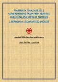 MATERNITY FINAL NUR 307 &vert; COMPREHENSIVE EXAM PREP&comma; PRACTICE QUESTIONS AND CORRECT ANSWERS