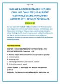 BUSI 442 BUSINESS RESEARCH METHODS&NewLine;EXAM 2026 COMPLETE &lpar;125&rpar; CURRENT &NewLine;TESTING QUESTIONS AND CORRECT &NewLine;ANSWERS WITH DETAILED RATIONALES&period;