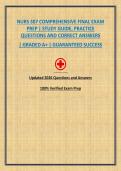 NURS 307 COMPREHENSIVE FINAL EXAM PREP &vert; STUDY GUIDE&comma; PRACTICE QUESTIONS AND CORRECT ANSWERS