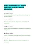 EVOLUTION EXAM SCRIPT SOLVED&NewLine;QUESTIONS COMPLETE ANSWER&NewLine;COLLECTION