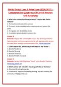 Florida Dental Laws & Rules Exam &lpar;2026&sol;2027&rpar; &ndash; &NewLine;Comprehensive Questions and Correct Answers &NewLine;with Rationales