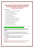Florida Laws & Rules Chiropractic Board Exam &lpar;2026&sol;2027&rpar; &ndash; &NewLine;Comprehensive Questions and Correct Answers with &NewLine;Rationales Guaranteed Pass