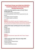 Florida Physical Therapy Laws & Rules Exam &lpar;2026&sol;2027&rpar; &ndash; &NewLine;Comprehensive Questions and Correct Answers with &NewLine;Rationales Guaranteed Pass 