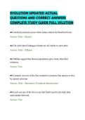 EVOLUTION FINAL PAPER UPDATED&NewLine;COMPLETE QUESTIONS AND ANSWERS&NewLine;ALREADY PASSED