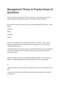 Management Theory & Practice Exam  Questions and Answers