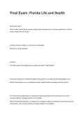 Florida Life and Health Final Exam 2026&sol;2027 &vert; Complete Study Guide&comma; Practice Questions & Verified Answers &vert; Florida 2-15 Insurance License Exam Prep
