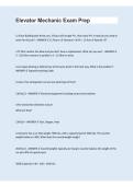 Elevator Mechanic Exam Prep Questions & Answers 2026&sol;2027 &vert; Complete Study Guide
