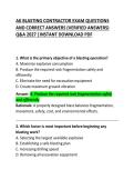 AK Blasting Contractor Exam Questions and Correct Answers