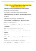 NURB 3040&colon; Acid-Base Balance Questions with&NewLine;Verified Correct Answers
