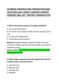 AK Bridge Construction Contractor Exam Questions and Correct Answers