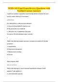 NURS 125 Final Exam Review Questions with&NewLine;Verified Correct Answers