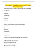 Nursing 112 Exam 2 Questions with Verified&NewLine;Correct Answers