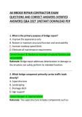 AK Bridge Repair Contractor Exam Questions and Correct Answers