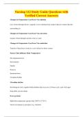 Nursing 112 Study Guide Questions with&NewLine;Verified Correct Answers